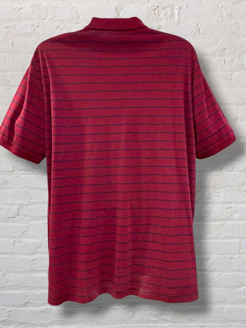 Polo Ralph Lauren Men’s XL Tall Classic Fit Burgundy Navy Stripe Polo Shirt - Picture 6 of 8